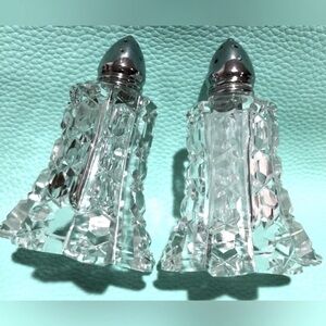 Diamond Cut Crystal Salt & Pepper Shaker Irice Import